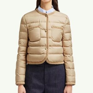 Moncler women Gencay Braided Trim Short Down Jacket 4 XL quiet luxury minimal